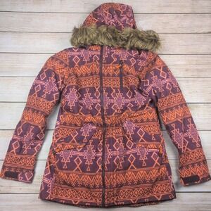 Burton Women's Aztec Boho tribal Print‎ Insulated Hooded Ski Snowboard Jacket XS